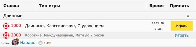 Альтернативный стол в нардах онлайн